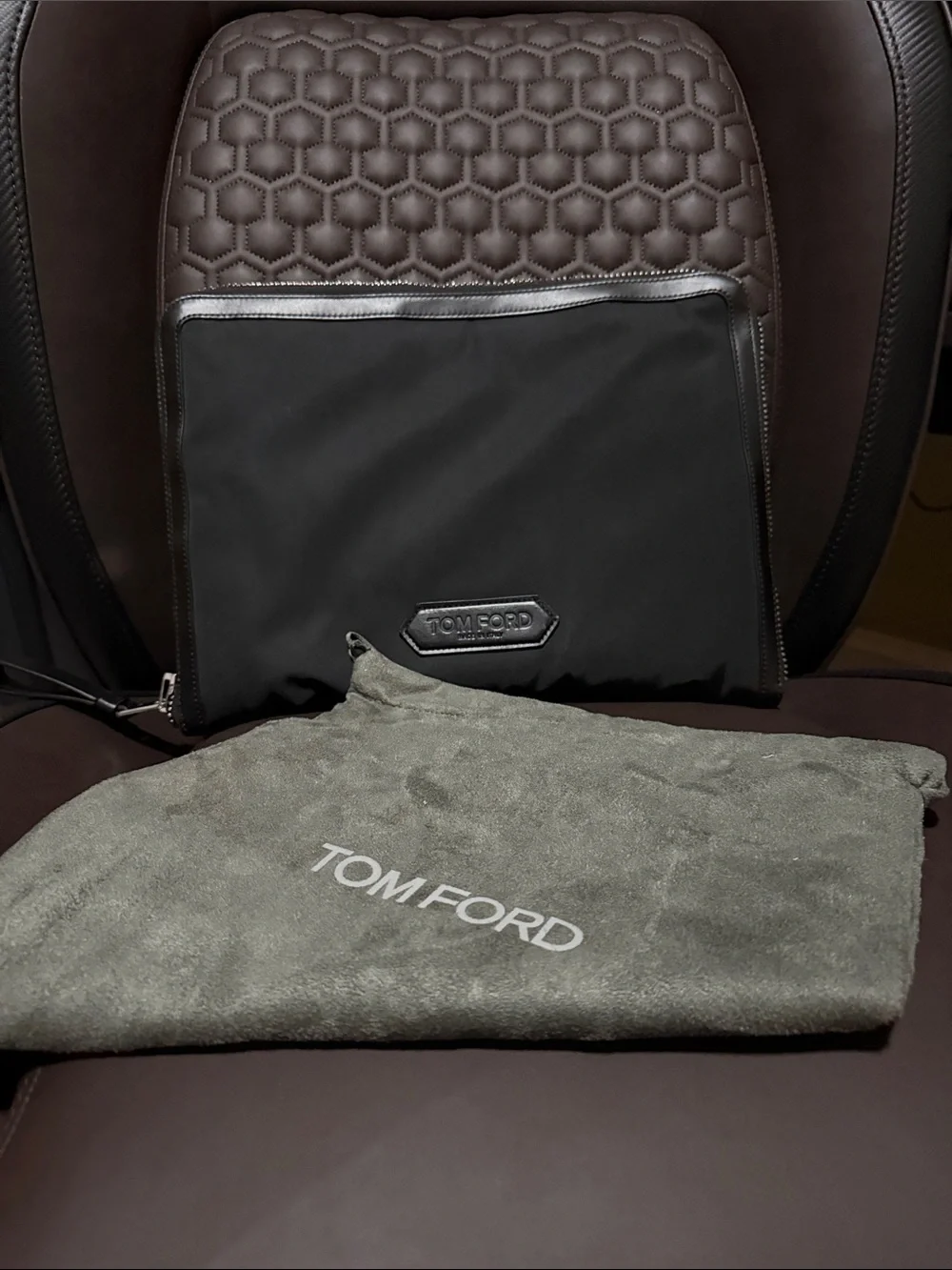 Tom Ford Black Nylon & Dark Gray Travel Pouch